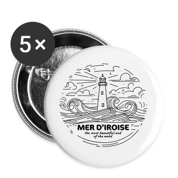 Iroise Meer Finistère Leuchttürme Bretagne - Buttons groß 56 mm (5er Pack) - Weiß - Vorne