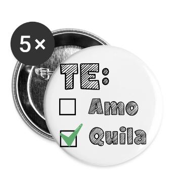 Te AmoTequila - Buttons groß 56 mm (5er Pack) - Weiß - Vorne