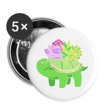 Pflanze Kaktus Kakteen - Buttons groß 56 mm (5er Pack) - Weiß - Vorne