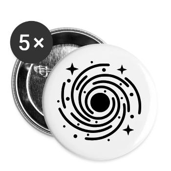 Galaxy & Black Hole | Universe Symbol - Buttons large 2.2''/56 mm (5-pack) - white - Front