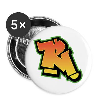 Graffiti Font Wildstyle 01 Letter 'R' - Buttons large 2.2''/56 mm (5-pack) - white - Front
