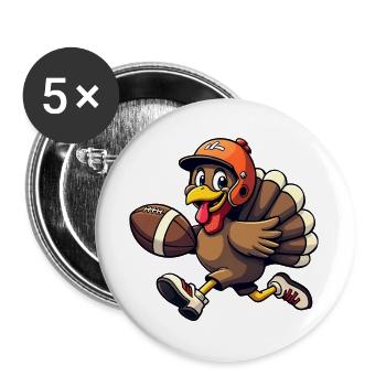 Thanksgiving Football Turkey - Buttons large 2.2''/56 mm (5-pack) - white - Front