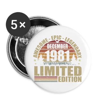 December 1981 - Limited Edition December 1981 - Buttons large 2.2''/56 mm (5-pack) - white - Front
