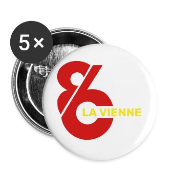 Vienne 86 logo - Buttons large 2.2''/56 mm (5-pack) - white - Front