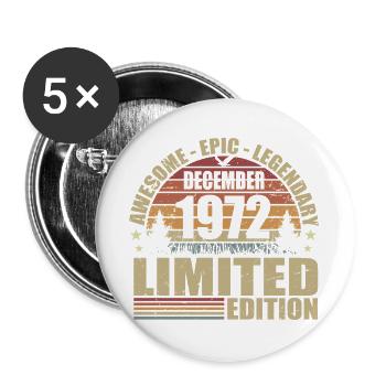 Décembre 1972 - Édition Limitée Décembre 1972 - Lot de 5 grands badges (56 mm) - blanc - Devant