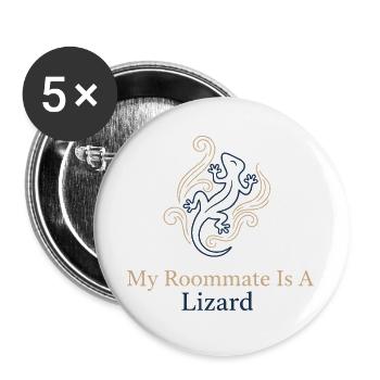 Mon colocataire est un lézard - Lot de 5 grands badges (56 mm) - blanc - Devant