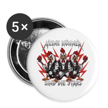 My Chickens Are The Stars Chicken Poultry Farmers - Buttons large 2.2''/56 mm (5-pack) - white - Front