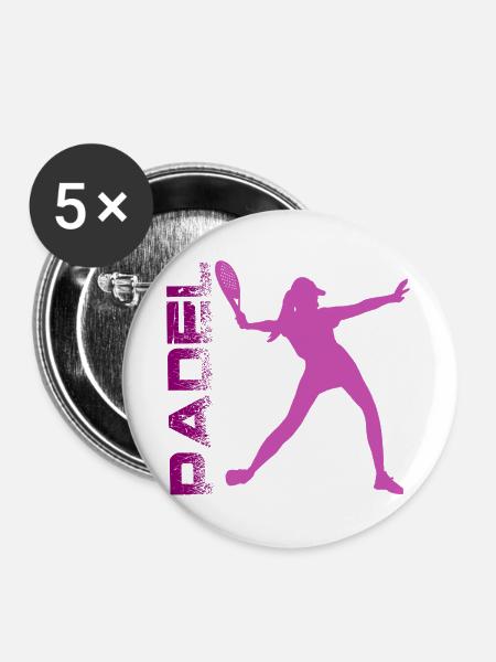 Padel - Buttons groß 56 mm (5er Pack) - Weiß