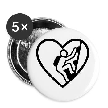 Escalade de cœur – Passion verticale - Lot de 5 grands badges (56 mm) - blanc - Devant