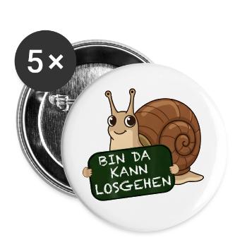 Escargot drôle, je suis là, je peux dire - Lot de 5 grands badges (56 mm) - blanc - Devant