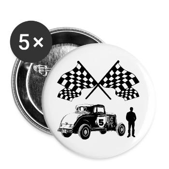 Voiture - Lot de 5 grands badges (56 mm) - blanc - Devant
