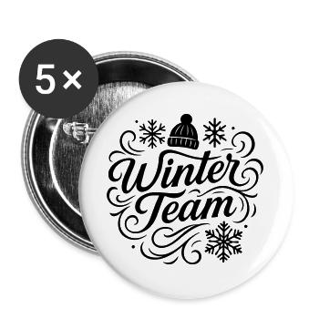 Équipe d’hiver - Lot de 5 grands badges (56 mm) - blanc - Devant