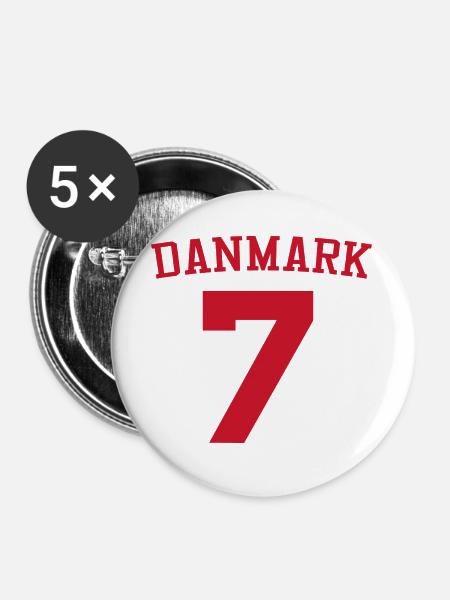 Denmark 7 Sport Design - Buttons groß 56 mm (5er Pack) - Weiß