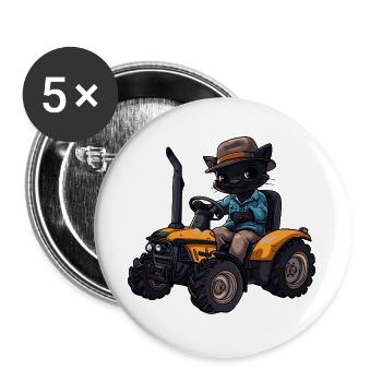 Panther Tractor Farmer - Buttons large 2.2''/56 mm (5-pack) - white - Front