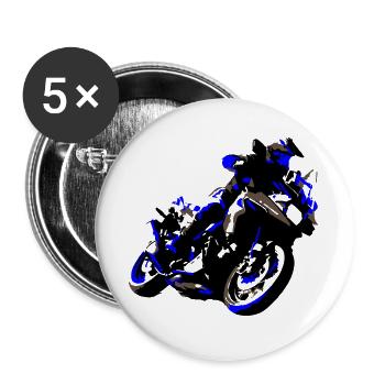 Reiseenduro - Buttons groß 56 mm (5er Pack) - Weiß - Vorne