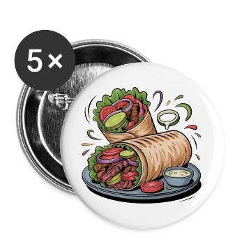Colorful Vegetable Wrap Art - Buttons large 2.2''/56 mm (5-pack) - white - Front