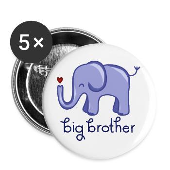 big brother - Buttons groß 56 mm (5er Pack) - Weiß - Vorne