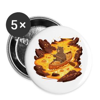 Lava bear in canoe full of cookies - Buttons large 2.2''/56 mm (5-pack) - white - Front