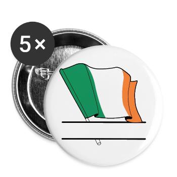 Irland-Flaggen-Namensraum - Buttons groß 56 mm (5er Pack) - Weiß - Vorne