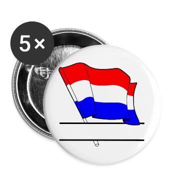 Niederländische Flagge – Namensraum - Buttons groß 56 mm (5er Pack) - Weiß - Vorne