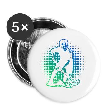 Motif floorball pour de véritables amoureux - Lot de 5 grands badges (56 mm) - blanc - Devant
