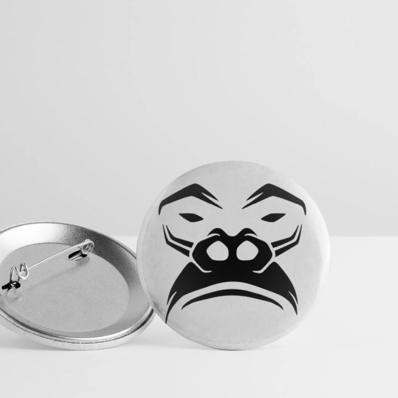 Grumpy Gorilla – Monkeys Silverback Jungle Buttons large 2.2''/56 mm (5-pack)