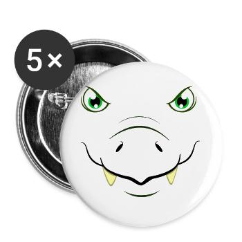 T-Rex Face Tyrannosaurus Rex Dinosaur Diy Costume - Buttons large 2.2''/56 mm (5-pack) - white - Front