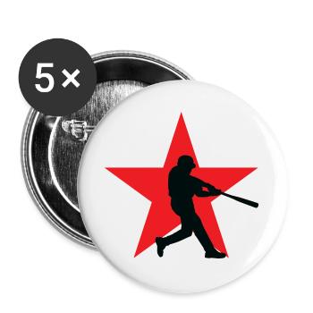 Baseball - Sports - Buttons large 2.2''/56 mm (5-pack) - white - Front