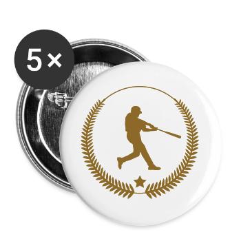 Baseball - Sports - Buttons large 2.2''/56 mm (5-pack) - white - Front