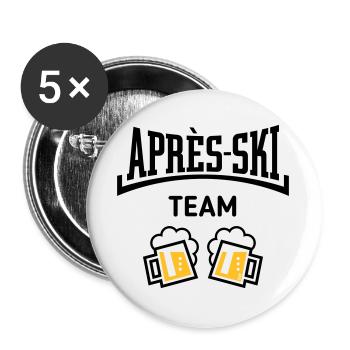 Après-Ski Team (Bier Apres Ski Konkav / POS 3C) - Buttons groß 56 mm (5er Pack) - Weiß - Vorne