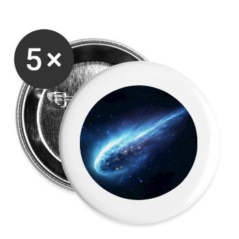 Astronomie Comète Spatiale Queue en Ligne - Lot de 5 grands badges (56 mm) - blanc - Devant