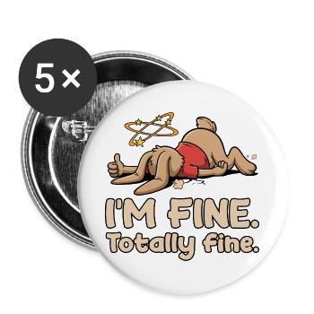 Exhausted rabbit with sarcastic saying - Buttons large 2.2''/56 mm (5-pack) - white - Front