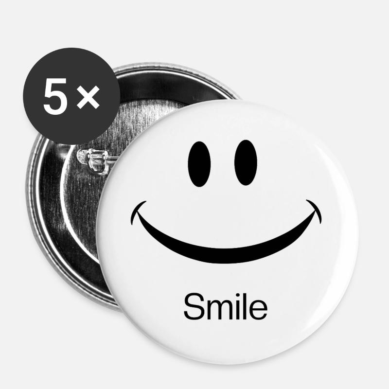 Minimalistische Augenpaar - Buttons groß 56 mm (5er Pack) - Weiß