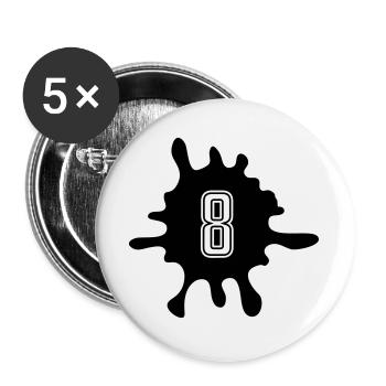 Blobs 8 Number - Buttons large 2.2''/56 mm (5-pack) - white - Front