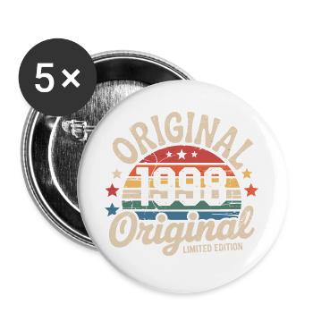 1998 Vintage Édition limitée Cadeau 1998 - Lot de 5 grands badges (56 mm) - blanc - Devant
