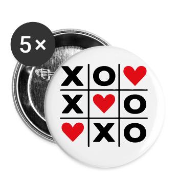 Minimalistische Red Hearts Love niedliche Ästhetik - Buttons groß 56 mm (5er Pack) - Weiß - Vorne
