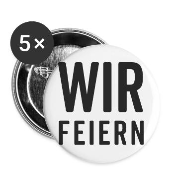 We Celebrate – Party Motif - Buttons large 2.2''/56 mm (5-pack) - white - Front