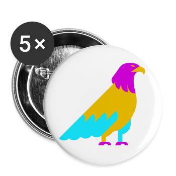 Colorful Abstract Eagle - Buttons large 2.2''/56 mm (5-pack) - white - Front