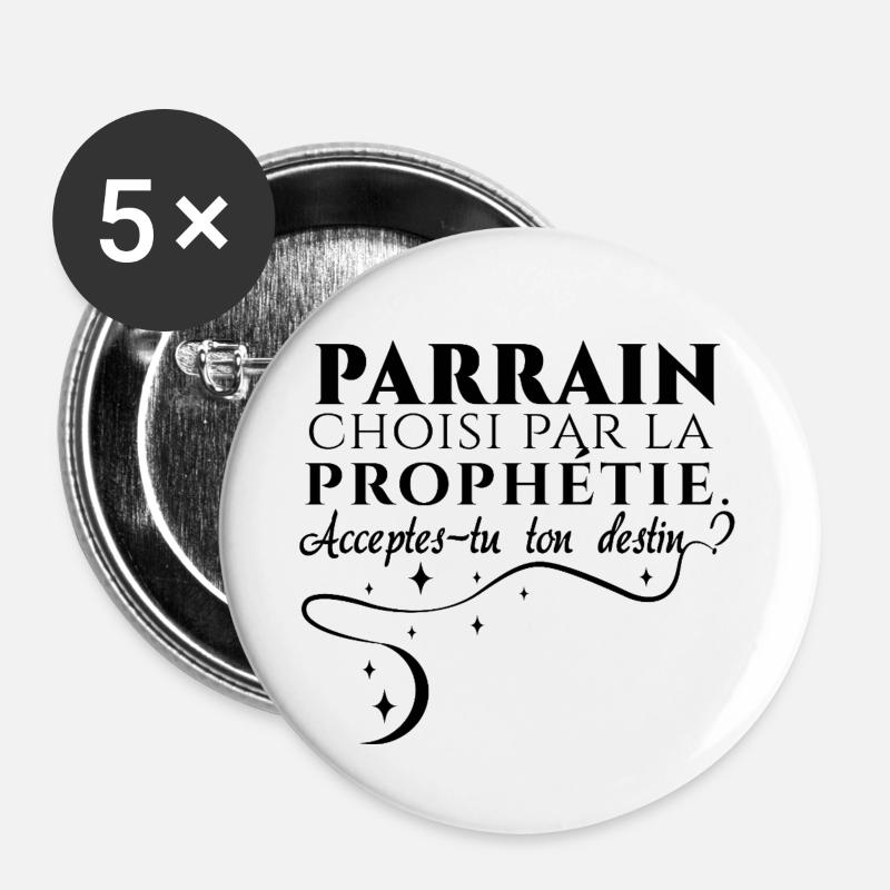 Godfather chosen by prophecy - Buttons large 2.2''/56 mm (5-pack) - white