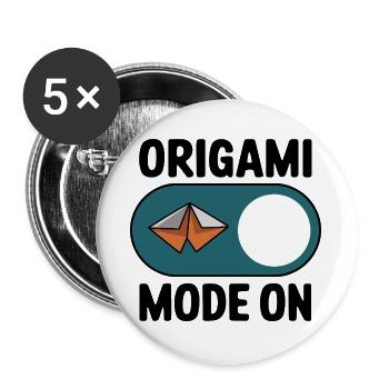 Origami Fashion On Paper Folding Saying for Origami - Buttons large 2.2''/56 mm (5-pack) - white - Front