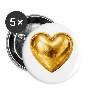 Cœur d’Or | Écœur d’Or - Lot de 5 grands badges (56 mm) - blanc - Devant
