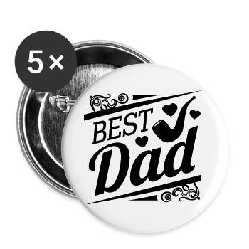 Dad, Best Dad, Father's Day - Buttons large 2.2''/56 mm (5-pack) - white - Front