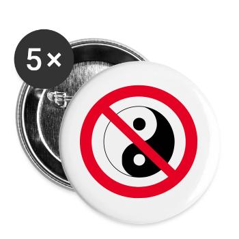 Interdit Yin Yang: symbole antiéquilibre - Lot de 5 grands badges (56 mm) - blanc - Devant