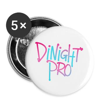 Dinight Pro Neon Gradient - Buttons groß 56 mm (5er Pack) - Weiß - Vorne
