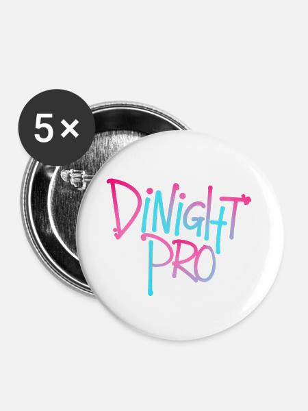 Dinight Pro Neon Gradient - Buttons groß 56 mm (5er Pack) - Weiß