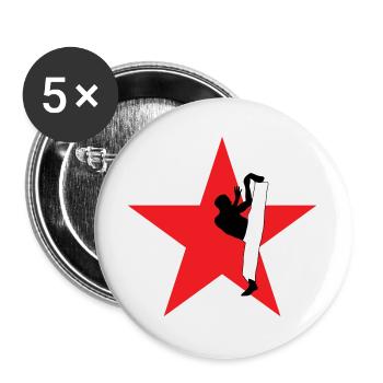 Capoeira - Combat - Danse - Lot de 5 grands badges (56 mm) - blanc - Devant