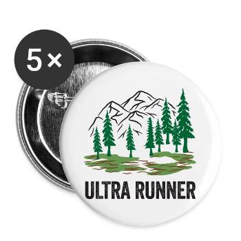 Coureur d’ultra - Lot de 5 grands badges (56 mm) - blanc - Devant