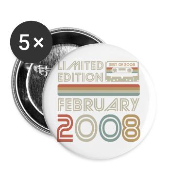 Best of February 2008 Cassette | Limited Edition - Buttons large 2.2''/56 mm (5-pack) - white - Front