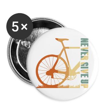 Bike Silhouette Gradient Design - Buttons large 2.2''/56 mm (5-pack) - white - Front