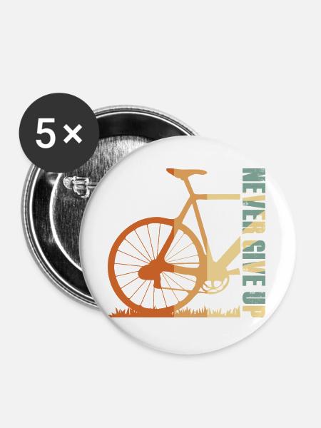 Fahrrad-Silhouette Gradient-Design - Buttons groß 56 mm (5er Pack) - Weiß